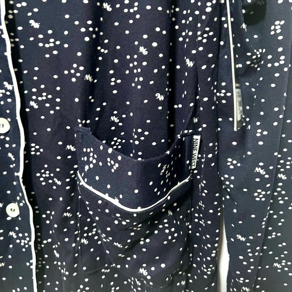 Nine West Blue pajama polka dot Design soft texture small - Picture 6 of 8